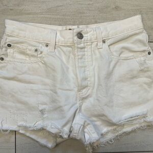 We The Free White Jean Shorts Distressed Cut-Offs